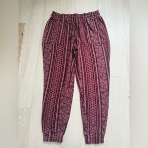 3/$10 SO Red Paisley Mid Rise Soft Jogger